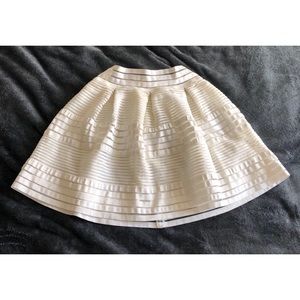 White pleated full skirt
